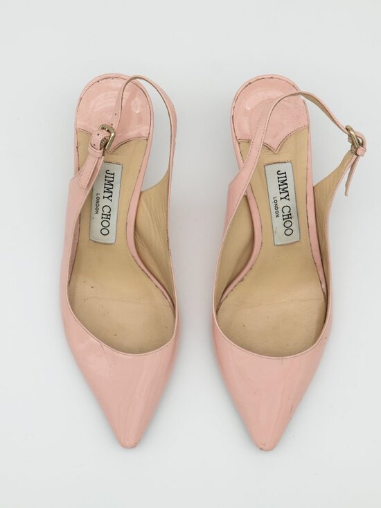 Jimmy Choo Shoes - Jimmy Choo Erin 60 Rosewater Patent Slingback Pumps Size 36